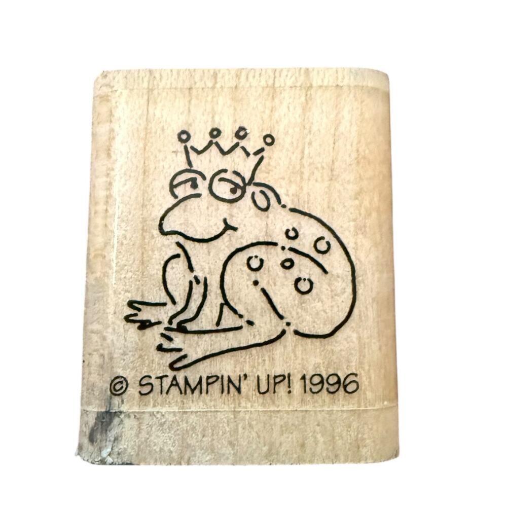 Stampin' Up! 1996 Frog Prince Smiling Crafting Mini Rubber Stamp